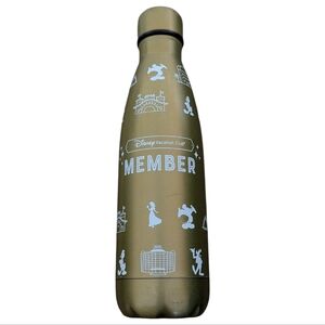 Gold Stainless Steel Water Bottle Disney Vacation Club Member Mickey